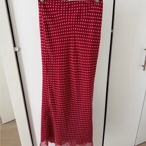 Elegant Red Polka Dot Skirt
